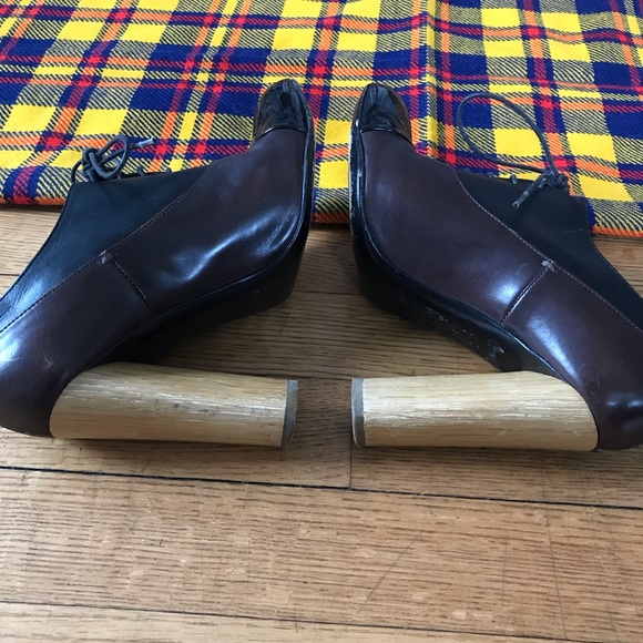 Yves Saint Laurent Oxford Wooden Block Heels Black - Picture 4 of 8